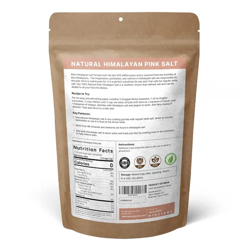 Miniatura 2 de SPICY ORGANIC Sal natural del Himalaya sin OMG, sal rosa del Himalaya sin gluten, rica en 80 minerales y elementos, 4 onzas.