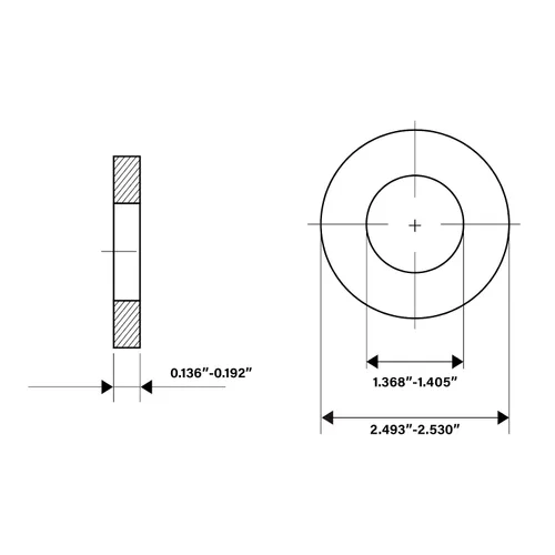 Miniatura 3 de Arandela plana de 1-1/4" x 2.5" OD, Arandelas de acero inoxidable 18-8 (304) planas, 2 piezas
