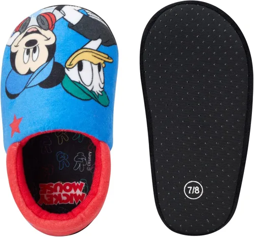 Miniatura 5 de Disney Boys Mickey Mouse Slippers Cozy Plush Fuzzy Slippers Non-Slip Non-Skid Slippers for Boys ToddlerLittle Kid