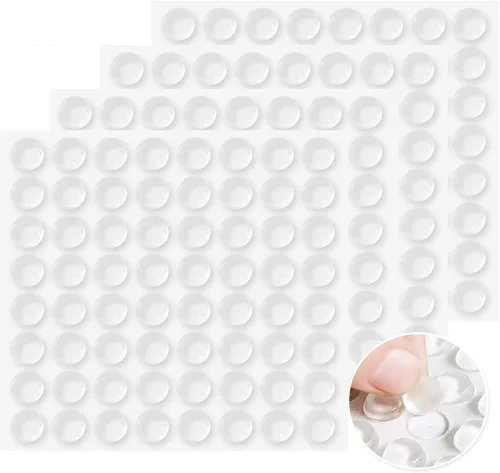 Miniatura 2 de Paquete de 256 parachoques transparentes para puerta de gabinete, parachoques de goma de 1/2 pulgada de diámetro, almohadillas autoadhesivas