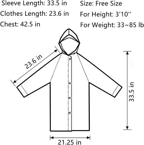Miniatura 3 de Poncho de lluvia para niños Impermeable, Paquete de 2-5 Abrigos de lluvia reutilizables de EVA para niños y niñas de 6-14 años, Equipo de chaquetas