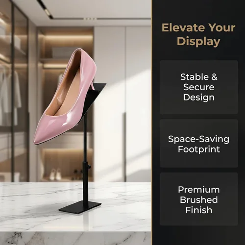 Miniatura 3 de EXCEART Soporte de exhibición de tacones altos Organizador de zapatos ajustable de acero inoxidable Organizador de estante para almacenamiento