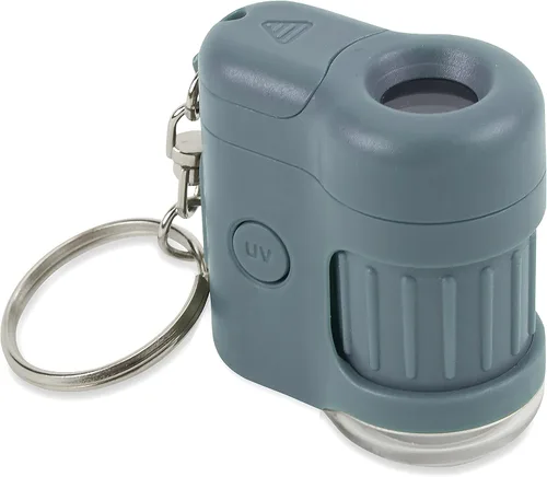 Miniatura 4 de Carson MicroMini 20x Microscopio de bolsillo para adultos, linterna UV y LED, azul (MM-280B)