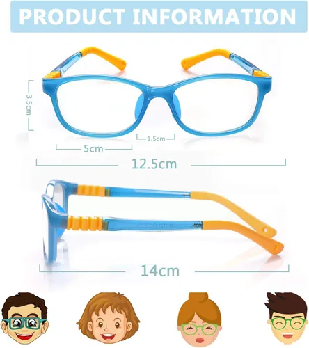 Miniatura 6 de FONHCOO Gafas de bloqueo de luz azul para niños, niños y niñas, marco irrompible, para computadora, juegos, TV