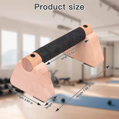 Miniatura 2 de Barras paralelas de madera para calistenia – Barras de empuje de pie de mano para entrenamiento, entrenamientos en L y inmersión – Equipo de fitness