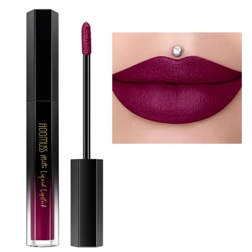 Miniatura 32 de Lápiz labial rojo de larga duración, pintalabios líquido mate para mujeres sin transferencia, a prueba de manchas, suave y fácil de aplicar