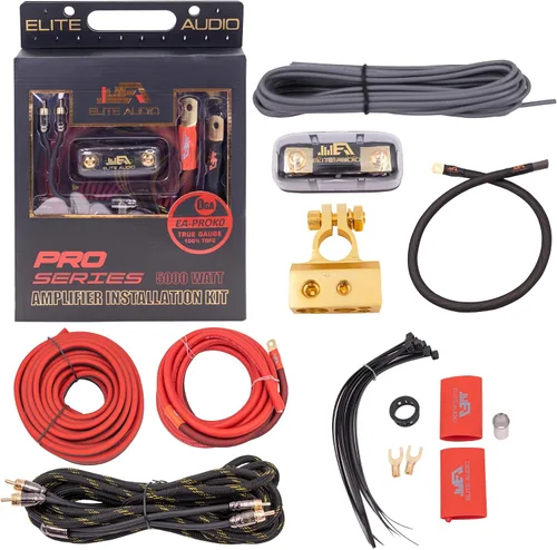 Miniatura 15 de Elite Audio Kit de cableado de amplificador dual calibre 0, kit de instalación de amplificador OFC de 5000 W para 2 amplificadores - EA-PROK0-DUAL