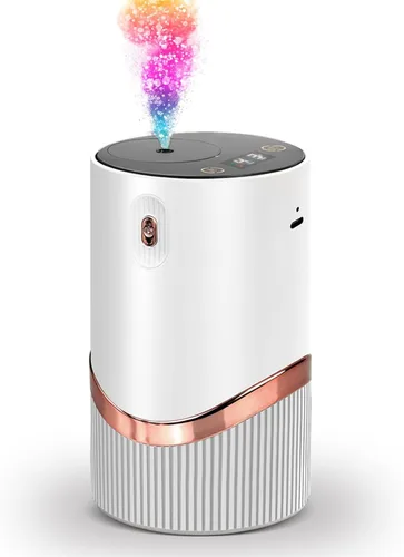 Difusor de aceite esencial sin agua, difusor de aroma para automóvil, máquina de aire inteligente portátil de aroma 1/2/3 y niebla continua, Blanco