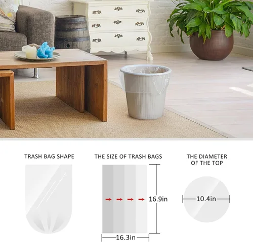 Miniatura 2 de Bolsas de basura fuertes de 1.2 galones, 220 unidades, bolsas de basura para baño, bolsas de plástico pequeñas para la oficina en casa, cocina, se