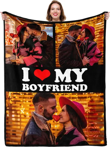 Miniatura 13 de Regalos para parejas, manta personalizada con foto, manta de franela personalizada, regalos para novio, novia, mujeres, hombres, mamá, papá, K-1 Foto