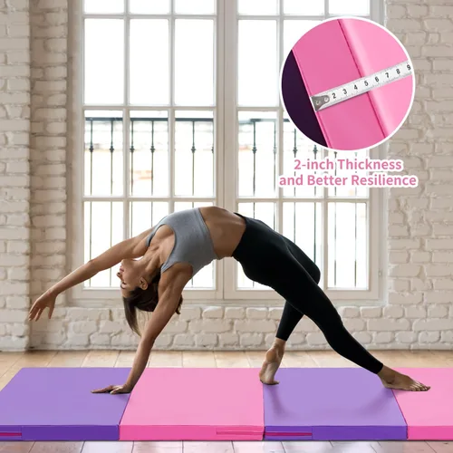 Miniatura 4 de ZENOVA Colchoneta de gimnasia 6'x3'x2''/4'x8'x2'' Colchoneta de ejercicio Colchoneta de gimnasio para aeróbicos en casa Entrenamiento Colchoneta