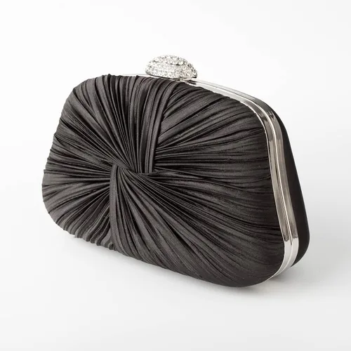 Miniatura 4 de Simcat Bolso de mano para mujer, bolso de satén plisado para mujer, bolso de mano con lazo plisado con cadena para graduación, boda, fiesta de noche