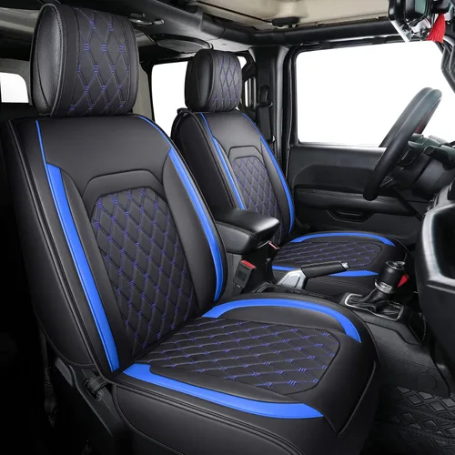 Miniatura 12 de Aierxuan Jeep Wrangler JK JL - Fundas para el asiento delantero, de ajuste personalizado, 2/4 puertas, para camionetas 2007-2026 Unlimited X Rubicon