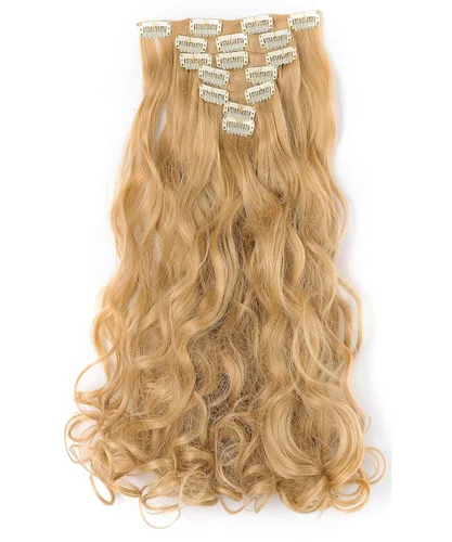Miniatura 20 de OneDor® Extensiones de cabello sintético rizado de 20 pulgadas, 7 unidades, 4.53 oz (#99J rojo vino)
