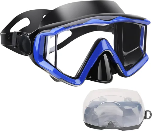Miniatura 9 de Máscara de buceo Anti-niebla Natación Snorkel máscara adecuada para adultos Buceo Natación Snorkel Gafas Máscaras Lentes negro-azul
