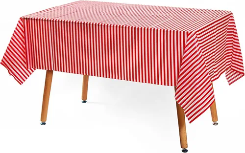 Miniatura 8 de Yansanido 2 manteles desechables de plástico con estampado de vaca en blanco y negro, mantel de 108 x 54 pulgadas, para fiesta, baile y picnic Rayas
