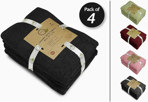 Miniatura 3 de Juego de 4 toallas de baño de lujo (27 x 54 pulgadas), toallas para baño, súper suaves, toallas altamente absorbentes para el hogar, spa, gimnasio