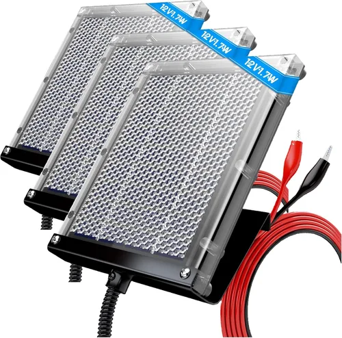 Miniatura 10 de POWOXI Panel solar de 12 V 1.7 W para recargar alimentador de ciervos, cargador solar impermeable para exteriores con soporte de montaje