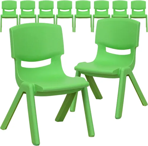 Miniatura 12 de Flash Furniture - Silla escolar apilable de plástico azul con altura de asiento de 10 1/2 pulgadas