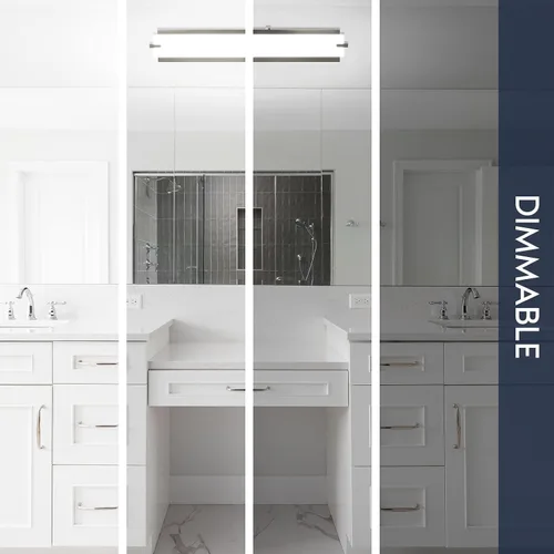 Miniatura 5 de LUXRITE Luces LED de tocador de 24 pulgadas de níquel cepillado para baño, 3CCT seleccionables, 3000K, 4000K, 5000K, barra de luz moderna sobre