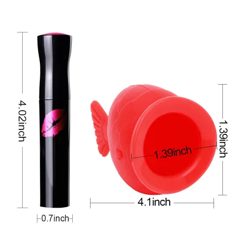 Miniatura 2 de Dispositivo de relleno de labios+juego de brillo para labios, kit de herramientas de relleno de labios en forma de pez, potenciador de labios