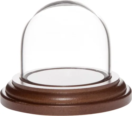 Miniatura 3 de Plymor 1.875" x 1.875" Mini cristal Display Dome Cloche (base de chapa de caoba oscura)