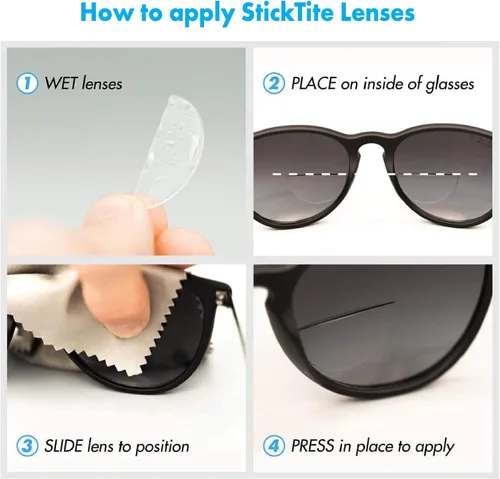 Miniatura 5 de StickTite - Gran lente bifocal adhesiva de 1.575 in que convierte instantáneamente las gafas de esquí y las máscaras de buceo en bifocales ampliados