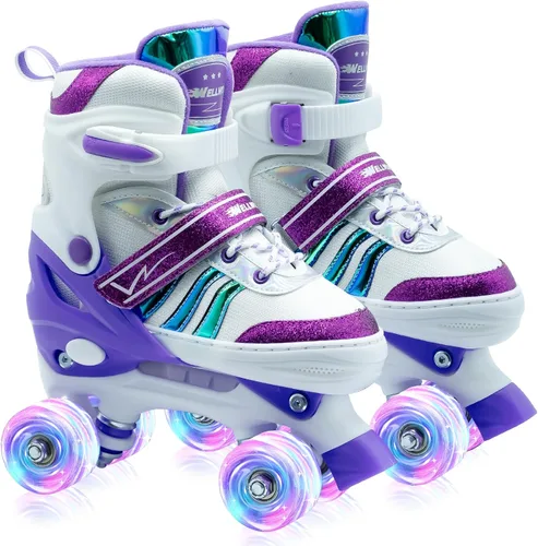 Miniatura 9 de Patines de Ruedas para Niños, 4 Patines de Ruedas Ajustables con Ruedas Iluminadas, Patines de Ruedas para Niñas y Niños, Niños Principiantes