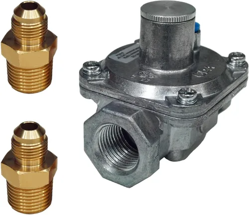 Miniatura 9 de Regulador de gas natural de 1/2 pulgada para parrilla, gas natural y propano convertible, presión de entrada de 1/2 PSI, LPG 10 "NG 4" presión