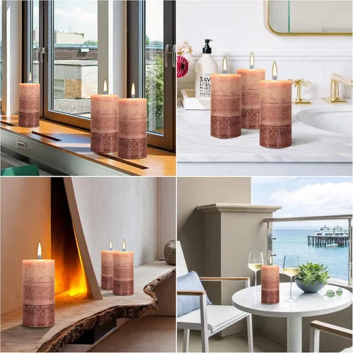 Miniatura 7 de Velas de pilar de café Cafemoon, velas perfumadas de aromaterapia, set de 3 velas altas de 3 x 6 pulgadas sin goteo para boda y decoración del hogar