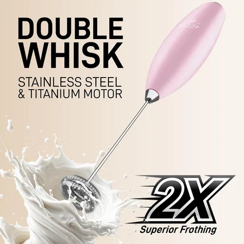 Miniatura 37 de Zulay Milk Boss Espumador de leche potente manual, hace espuma para latte, batidor para mezclar bebidas, café, miniespumador para capuchino, frappé