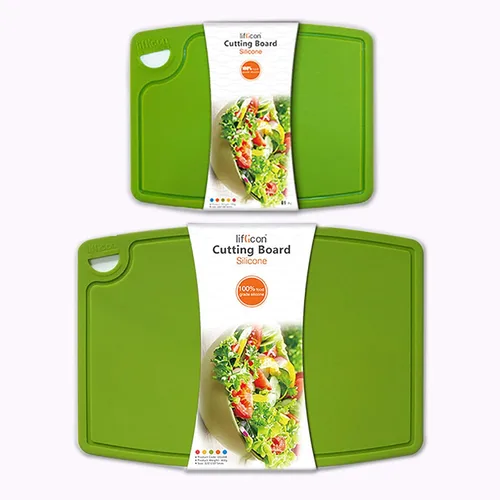 Miniatura 22 de Liflicon Tablas de corte de silicona gruesas para cocina, juego de tablas de cortar/esteras de silicona de 2 piezas extra grandes 37 cm x 26.5 cm