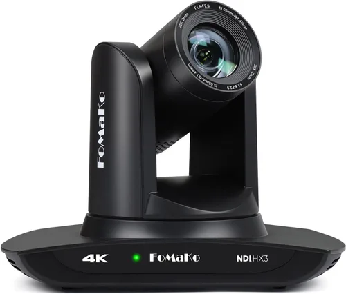 FoMaKo Cámara PTZ HDMI K20UH 4K con seguimiento automático AI (Gen 3), certificado NDI HX3, zoom óptico 20X, USB 3.0/LAN, cámara PTZ 4K para Negro