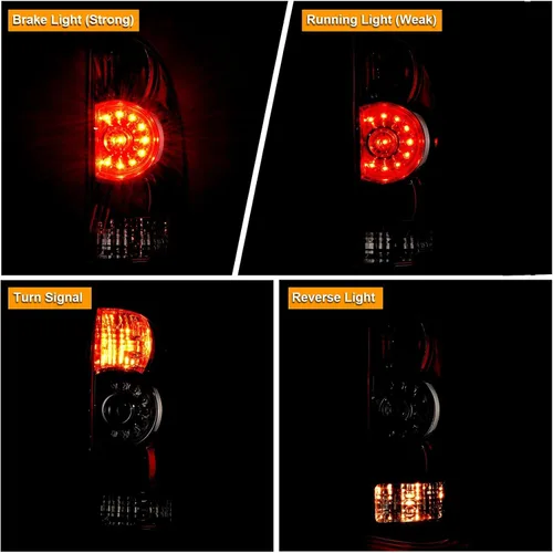 Miniatura 4 de Lámpara de luz trasera compatible con Toyota Tacoma Pickup 2005-2015, lado del conductor y del pasajero, óptica LED, luz de freno, señal de giro