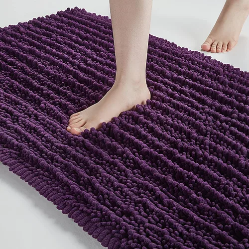 Miniatura 50 de FLOLEOPA Alfombras de Baño de Microfibra de Felpa Suave, Alfombras de Baño Absorbentes Antideslizantes Lavables a Máquina, Tapetes de Baño para Beige