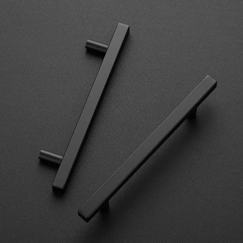 Miniatura 2 de Ravinte Paquete de 1 tirador cuadrado de 7.38 pulgadas de acero inoxidable negro mate para cajones de cocina, manijas de gabinete de 7-3/8 pulgadas