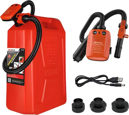 Miniatura 10 de SEAFLO Bomba Automática de Transferencia de Combustible, Flujo de 2.4 GPM, Sensor de Parada Automática, Manguera de Descarga Larga, Bomba Portátil