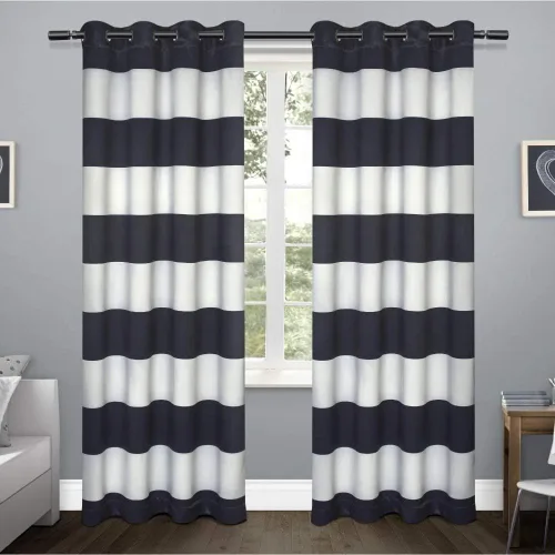 Miniatura 13 de Exclusive Home Sateen Rugby - Par de paneles de cortinas opacas con ojales en la parte superior, de sarga a rayas, para oscurecer la habitación, 52