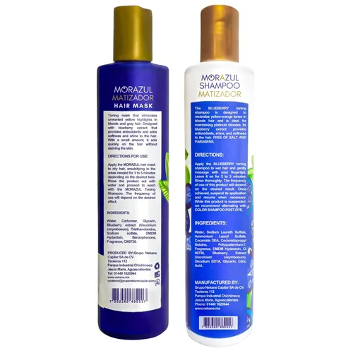 Miniatura 4 de Nekane Morazul Kit de champú y mascarilla para el cabello, 10.58 onzas cada uno, para cabello rubio y gris