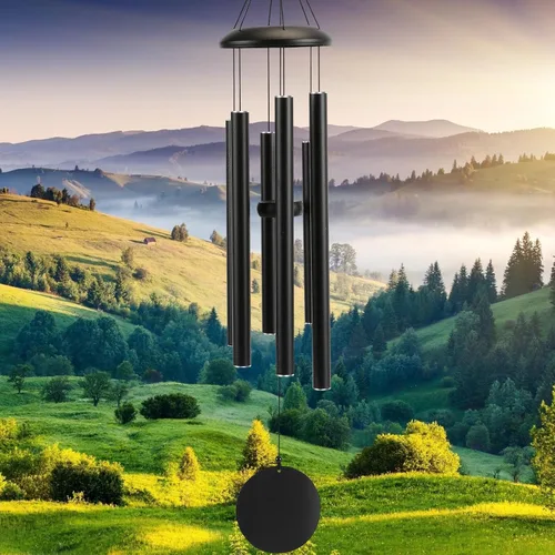Miniatura 14 de FSVGYY Campanillas de viento para exteriores, decoración grande, tono profundo, tonos melódicos relajantes, campanillas de viento para exteriores