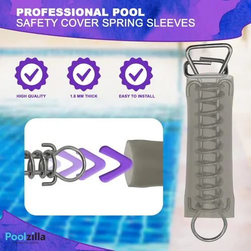 Miniatura 5 de Poolzilla 1 paquete de fundas para cubierta de seguridad para piscina, hechas de vinilo, protegen los resortes y cubiertas de arañazos
