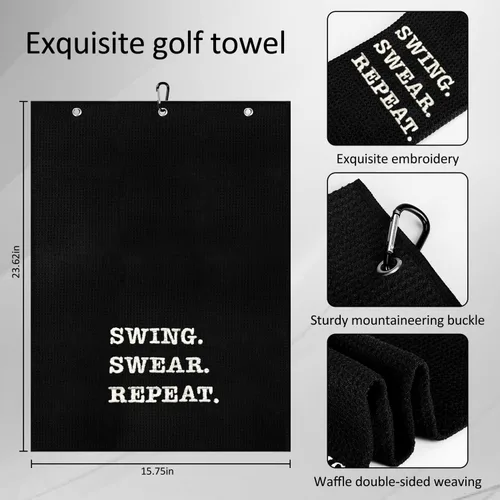 Miniatura 6 de Toalla de golf divertida, Best PAPA by Par, regalos de golf para hombres, accesorios de golf para hombres, toallas bordadas para bolsas con clip