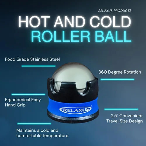 Miniatura 5 de Harmony ICE - Pelota de masaje Hot Roller, gel aislante que mantiene la temperatura fría o del calor, acero inoxidable de grado alimenticio, masaje