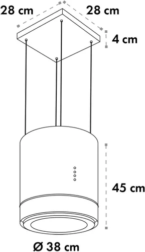 Miniatura 2 de Klarstein Campana extractora de isla colgante, ventilador extractor para islas de cocina, flujo de aire de 540 m³/h, temporizador, ventilador