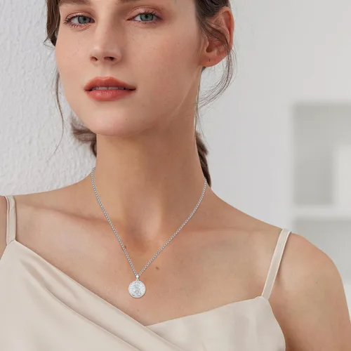 Miniatura 523 de Collar con colgante de plata de ley 925 con medalla de San Patrón, joyería religiosa para hombres y mujeres, con cadena de acero inoxidable 316L