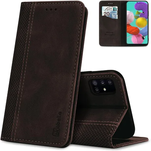 Miniatura 69 de AKABEILA Para Samsung A5 2017 Cartera Funda de Tarjeta de Crédito Titular Cierre Magnético Kickstand PU Cuero A Prueba de Golpes Flip Folio Libro