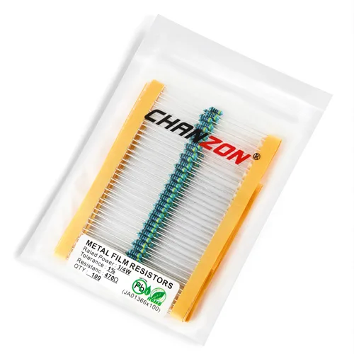 Miniatura 119 de Chanzon 100pcs 1/4W (0.25W) 62 Ohmios Resistencia fija de película metálica Ohmios 0.01 ±1% Tolerancia 62R MF Resistencias de orificio pasante