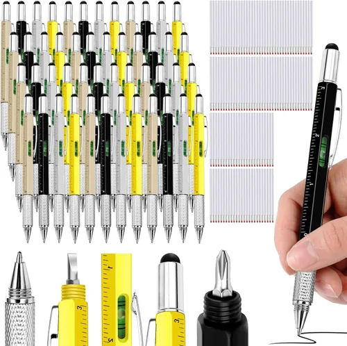 Miniatura 22 de Zhanmai - 72 bolígrafos multiherramienta 6 en 1 para regalo del Día del Padre, herramienta de destornillador, bolígrafo multifuncional para papá