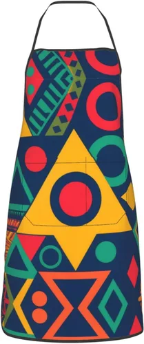 Miniatura 2 de Geometric patterns Chef Apron for Men and Women - Waterproof Kitchen Chef Apron with Pockets, Perfect for Cooking, Salon & More