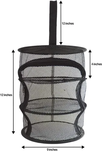 Miniatura 7 de Red seca micro colgante de 3 niveles de 9 pulgadas para interior/armario, para hierbas, organizador, ambientador, pantalla negra con cremallera